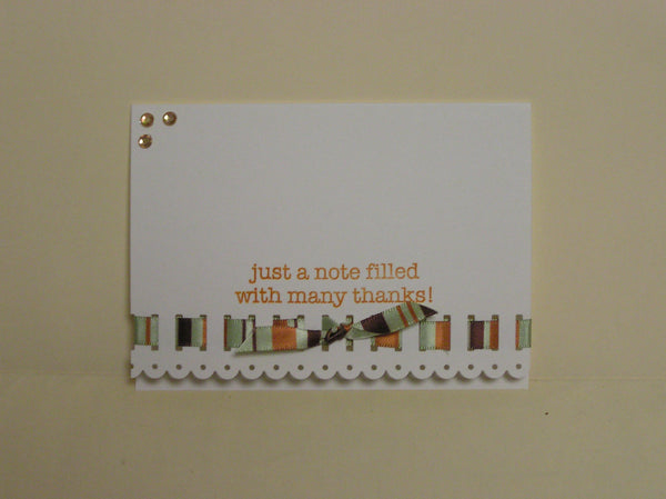 JUST A NOTE FILLED WITH MANY THANKS